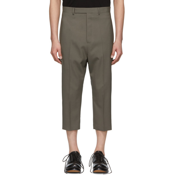 taupe cropped trousers