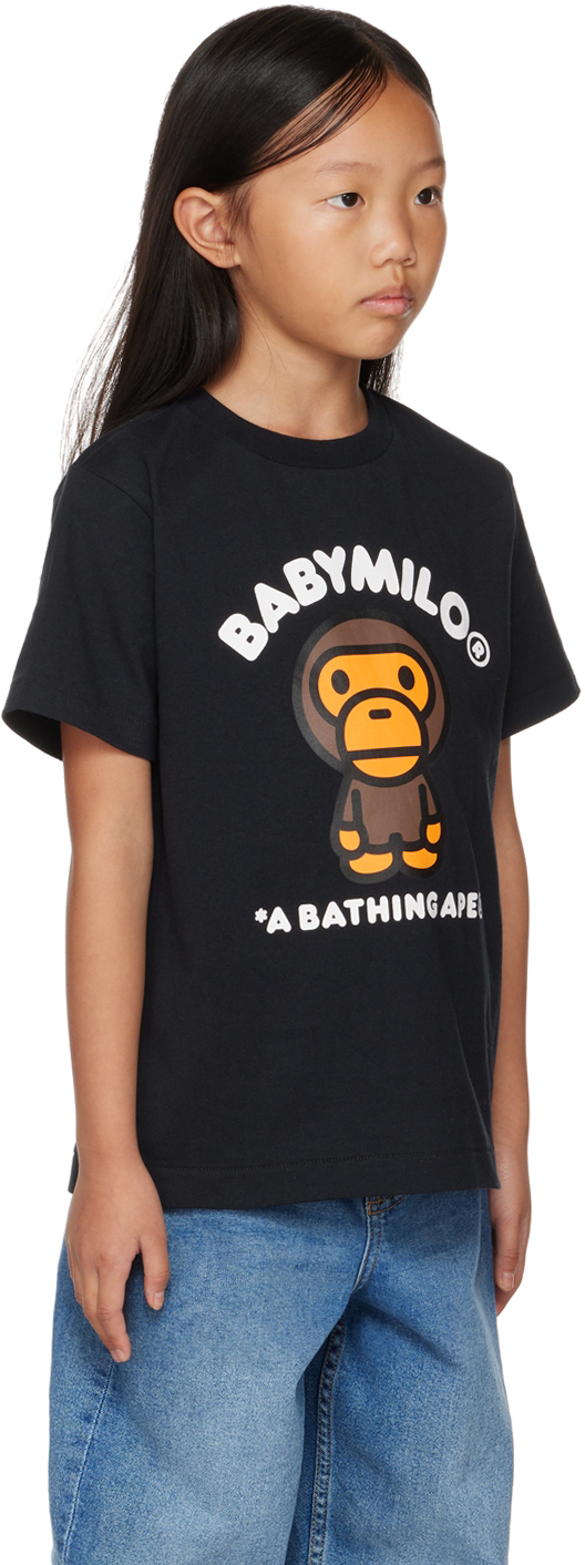 BAPE Kids Black Mirror Baby Milo T-Shirt A Bathing Ape