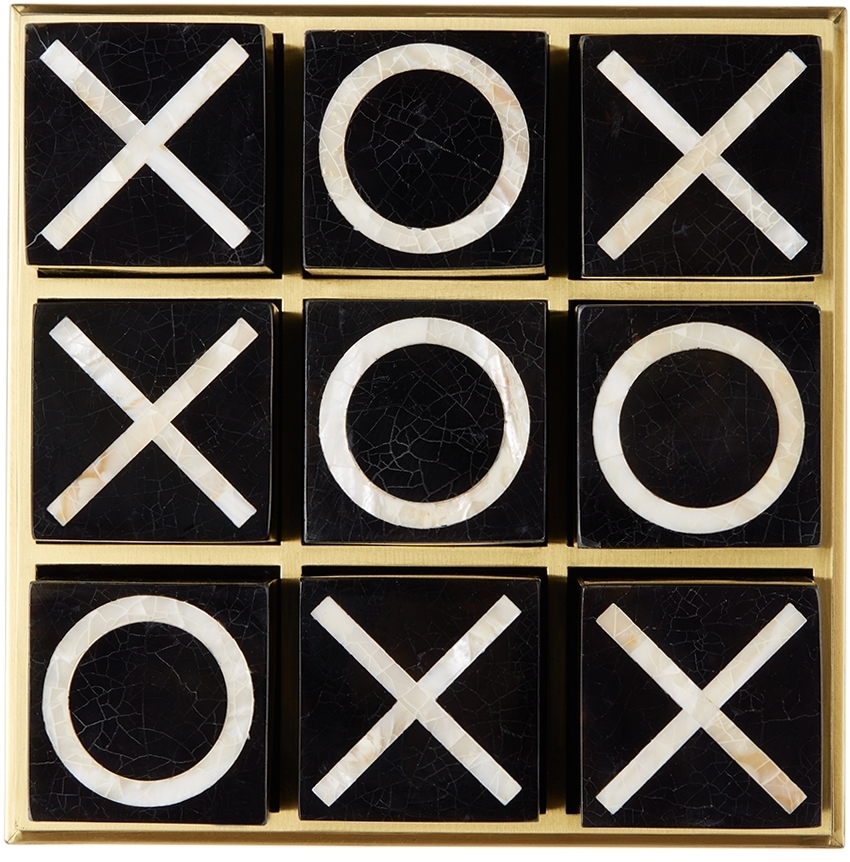 L'OBJET Black & Gold Deco Tic-Tac-Toe Set L'Objet