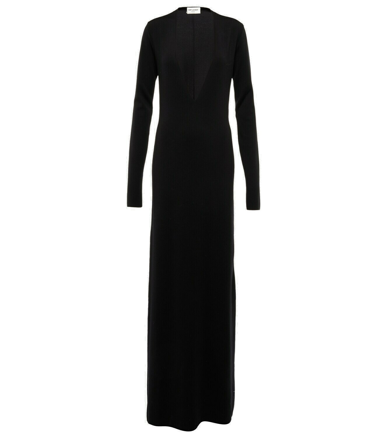 Saint Laurent - V-neck wool gown Saint Laurent