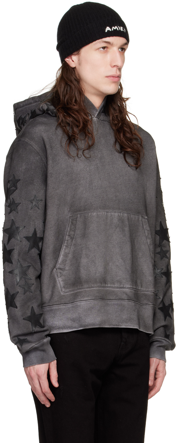 AMIRI Black Pigment Spray Star Hoodie Amiri