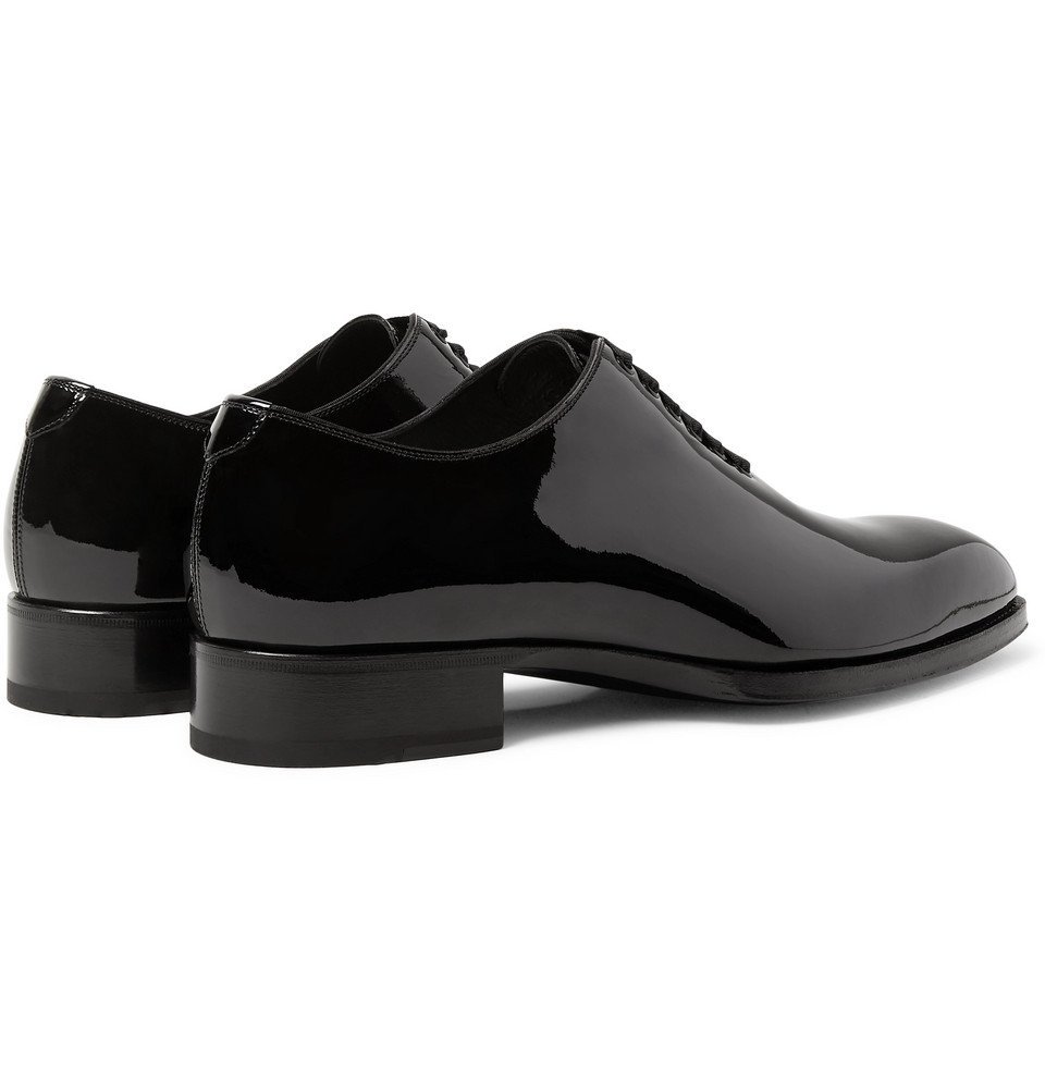 TOM FORD - Elkan Whole-Cut Patent-Leather Oxford Shoes - Men - Black TOM  FORD