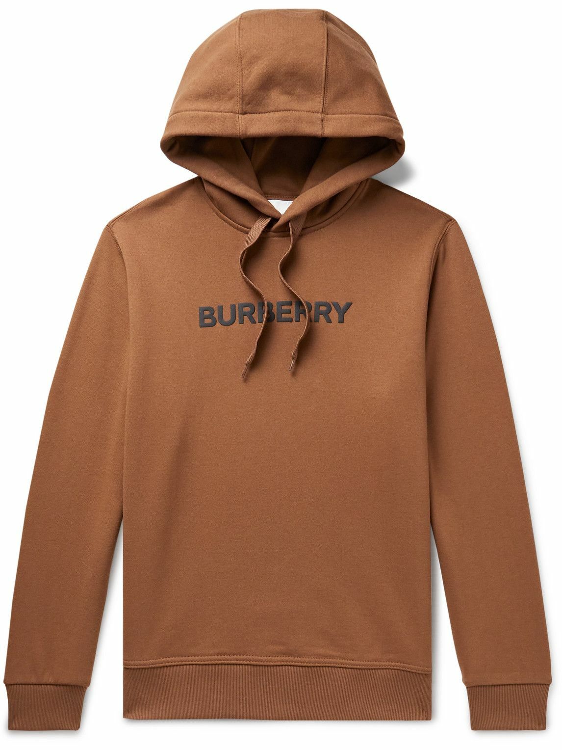 Burberry - Logo-Print Cotton-Jersey Hoodie - Brown Burberry