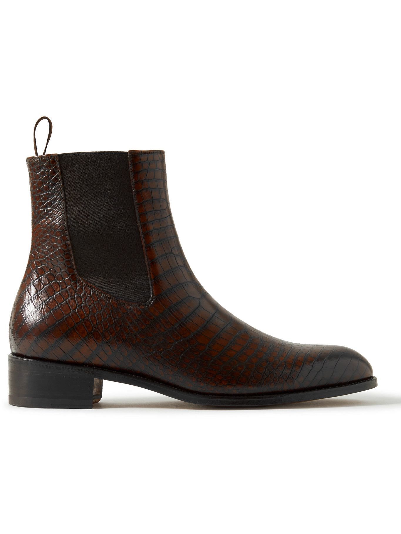 croc effect chelsea boots