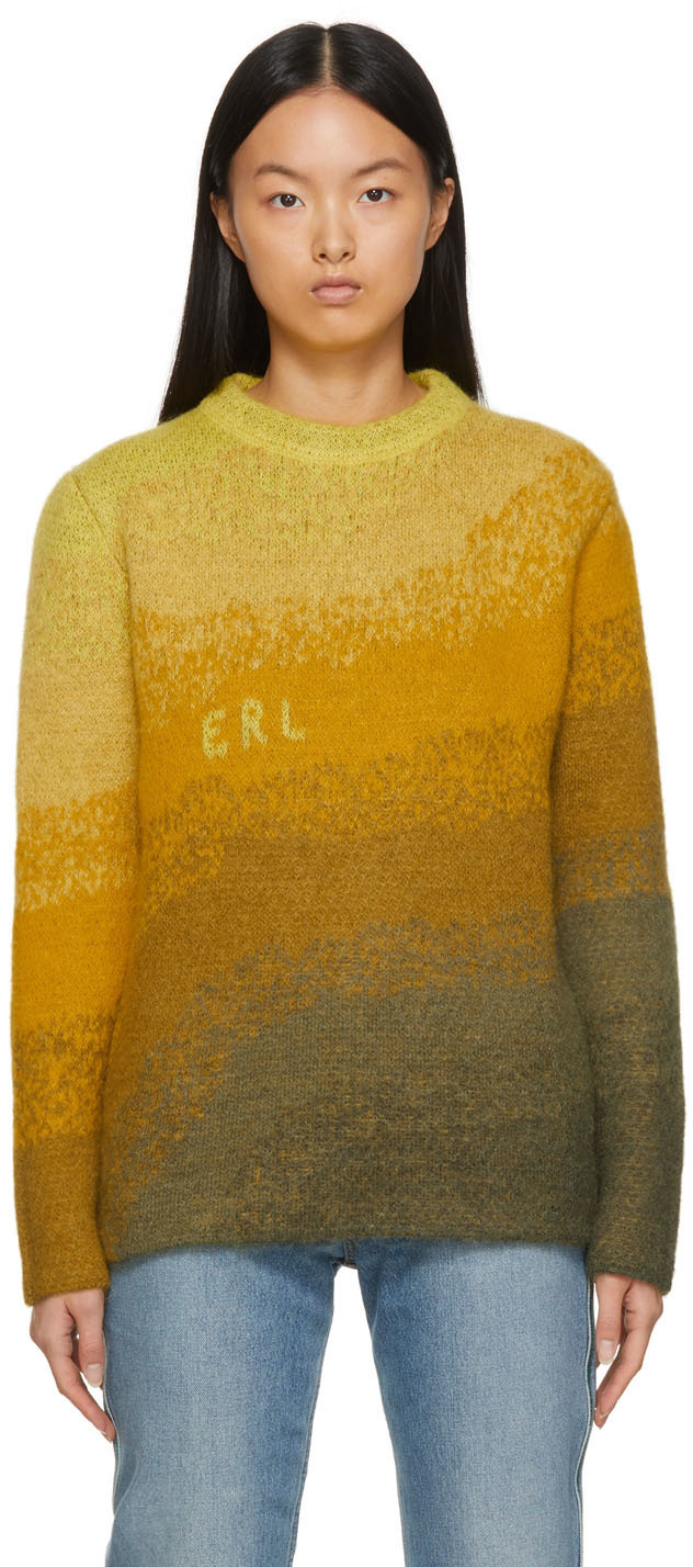 ERL Yellow Mohair Bowy Crewneck ERL