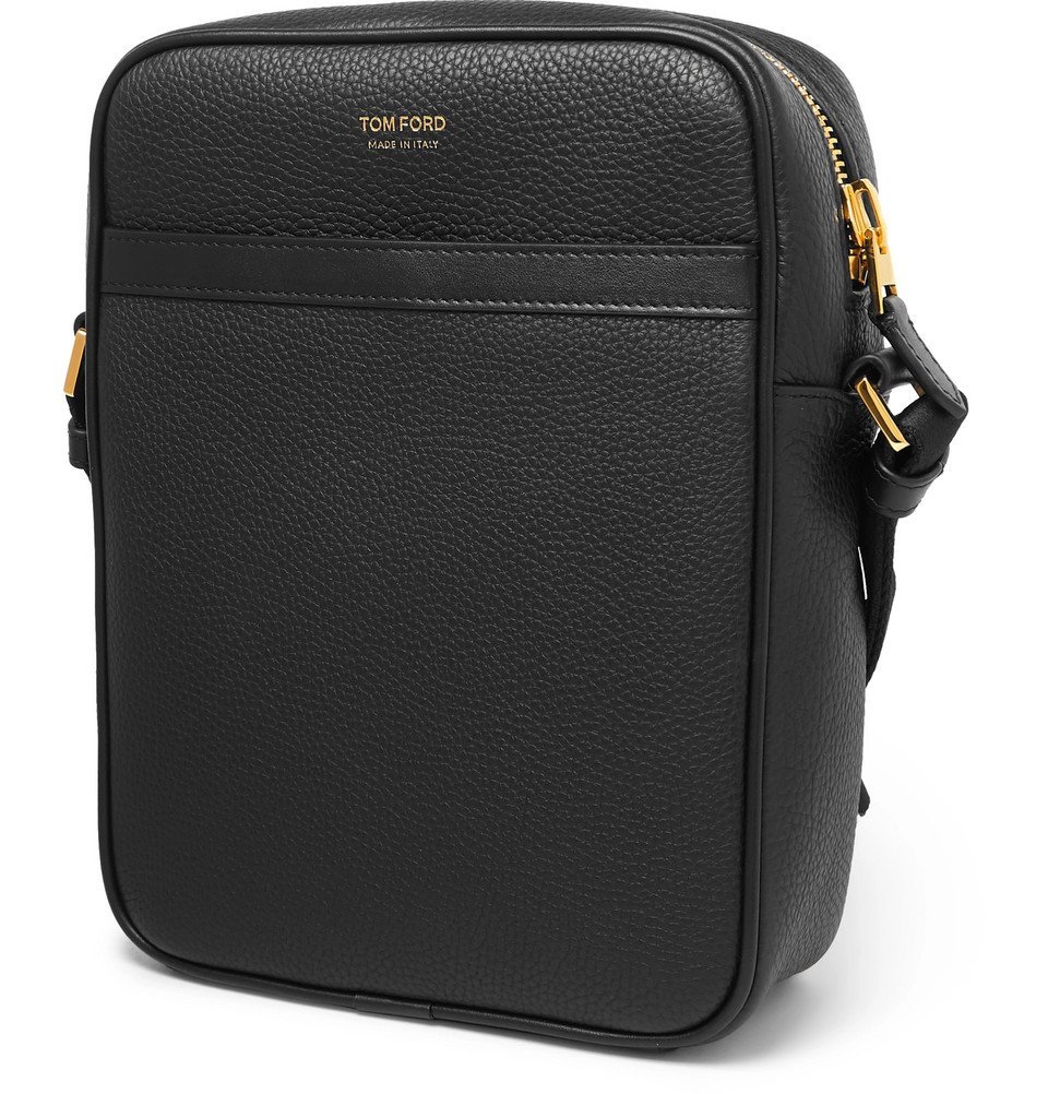 TOM FORD - North South Full-Grain Leather Messenger Bag - Men - Black TOM  FORD