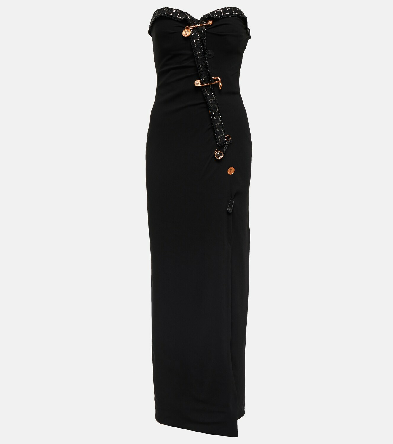 Versace Safety Pin crêpe maxi dress Versace