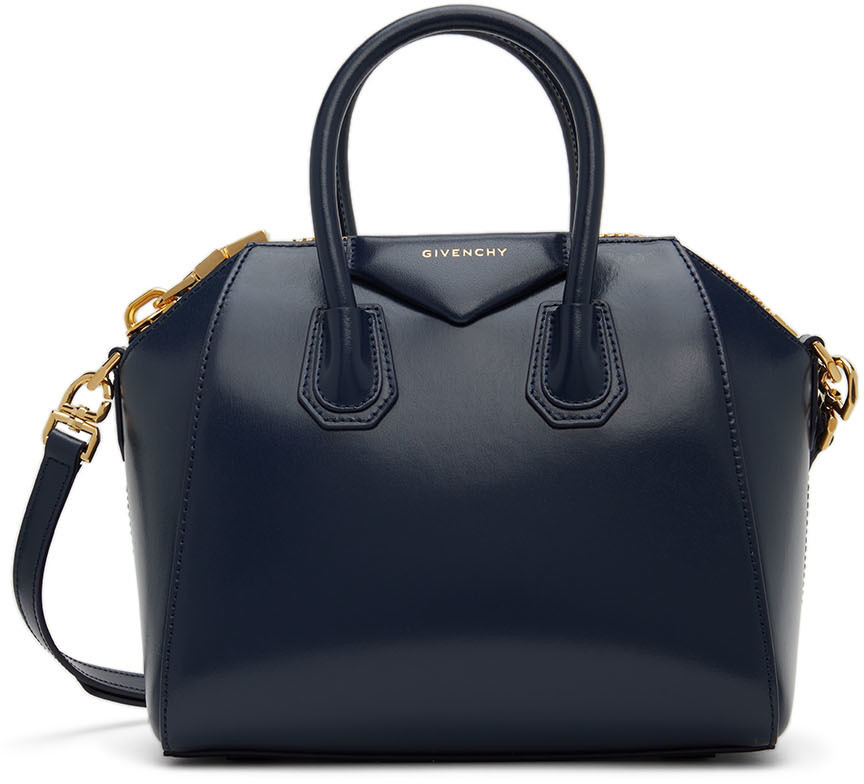 Givenchy Navy Mini Antigona Top Handle Bag Givenchy