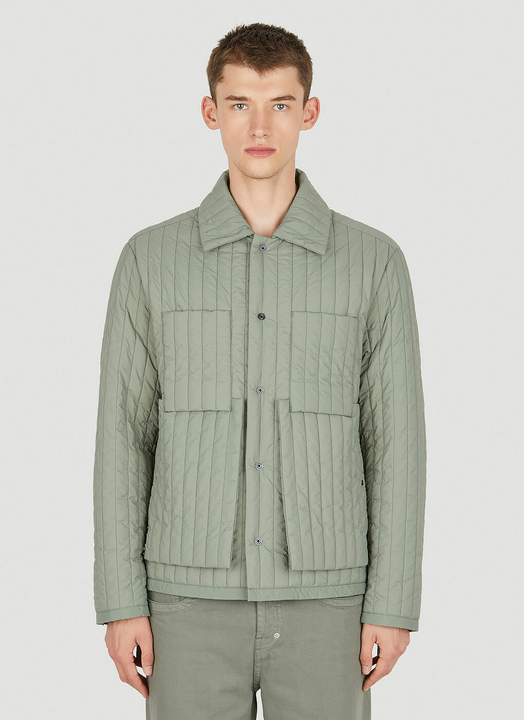 Quilted Worker Jacket in Green Craig Green