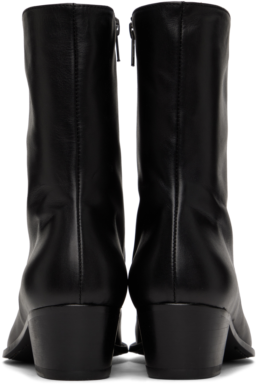 Rhude Black Leather Chelsea Boots Rhude