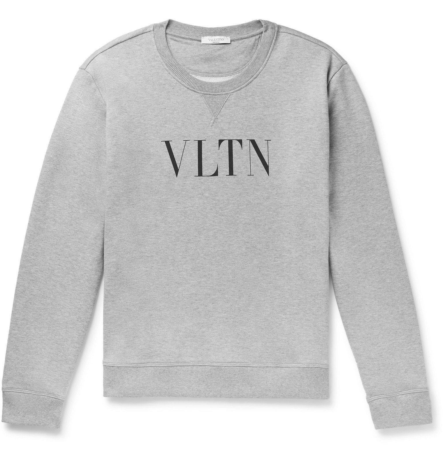Valentino - Logo-Print Mélange Loopback Cotton-Blend Jersey Sweatshirt ...