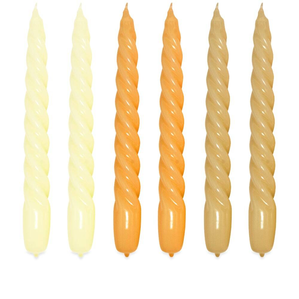 HAY Spiral Candles Set Of 6 in Citrus/Caramel/Tangerine HAY
