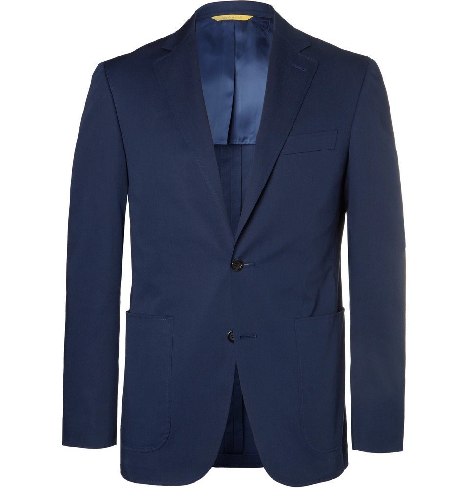 Canali - Navy Slim-Fit Stretch-Cotton Suit Jacket - Men - Navy Canali