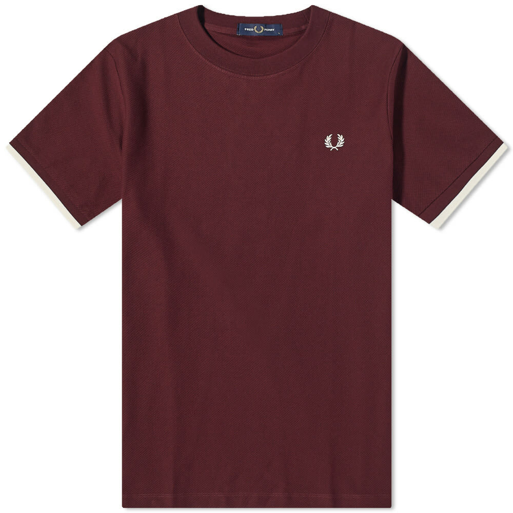 Fred Perry Authentic Men's Tipped Pique T-Shirt in Oxblood Fred Perry ...