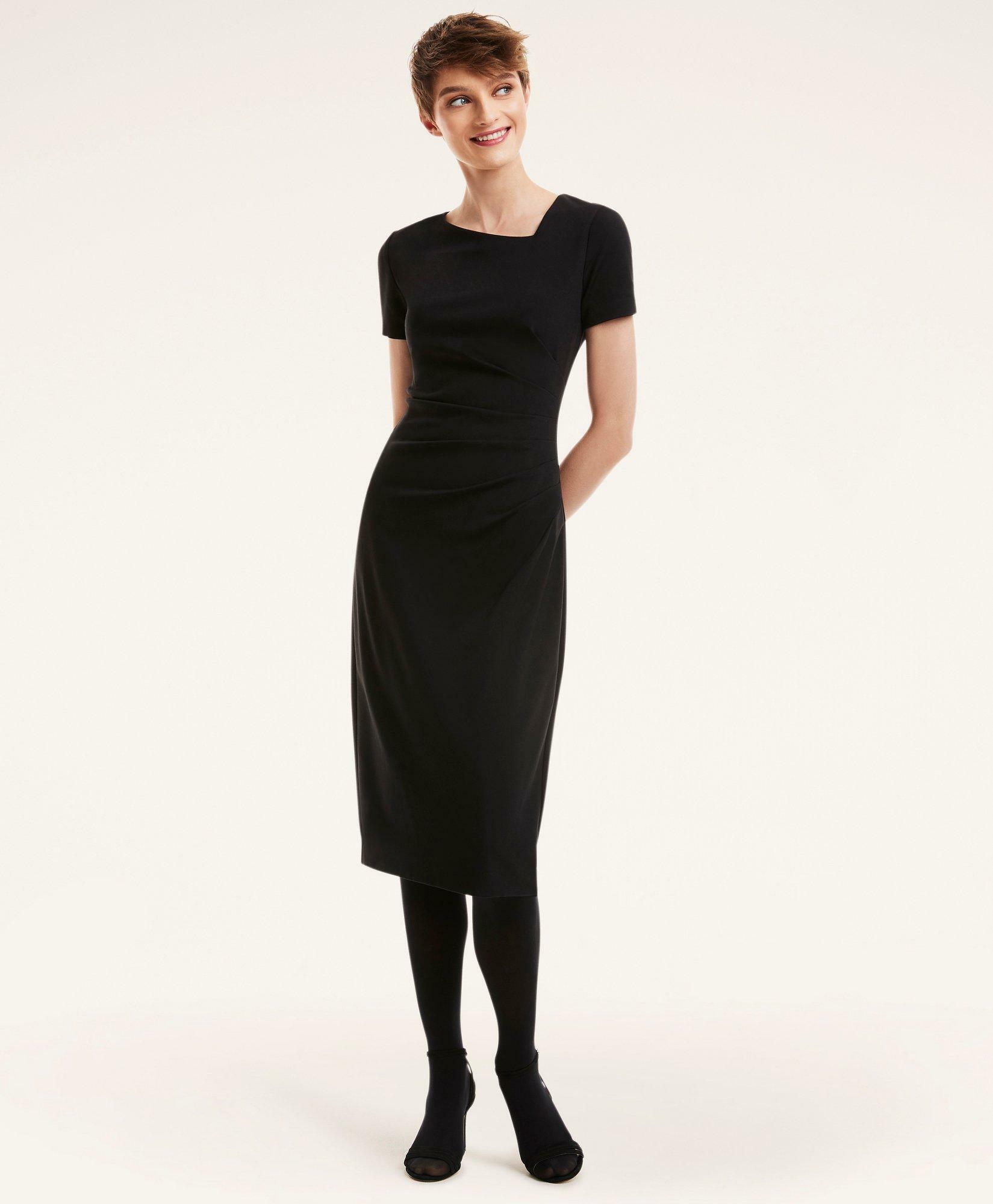 Brooks Brothers Women's Ponte Asymmetrical Dress | Black