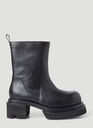 Tread Sole Leather Boots in Black