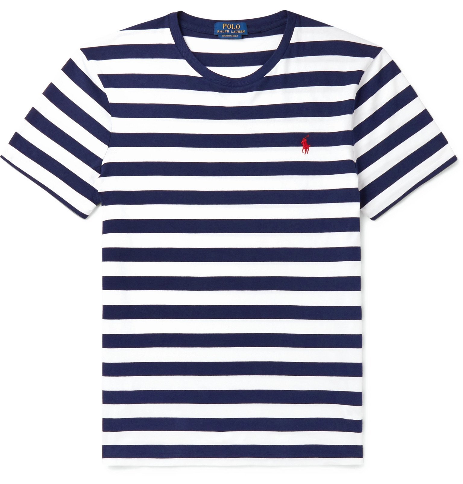 Slim-Fit Striped Cotton-Jersey T-Shirt 