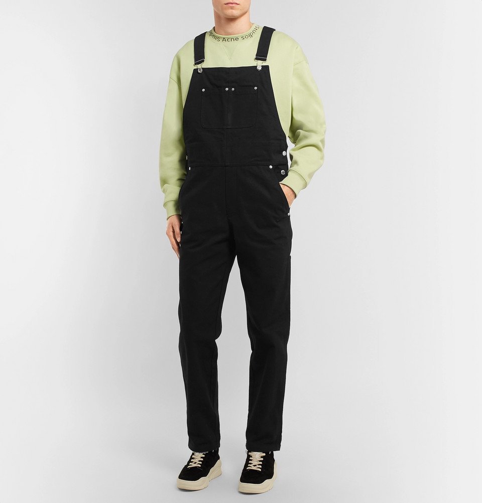 mens black denim dungarees