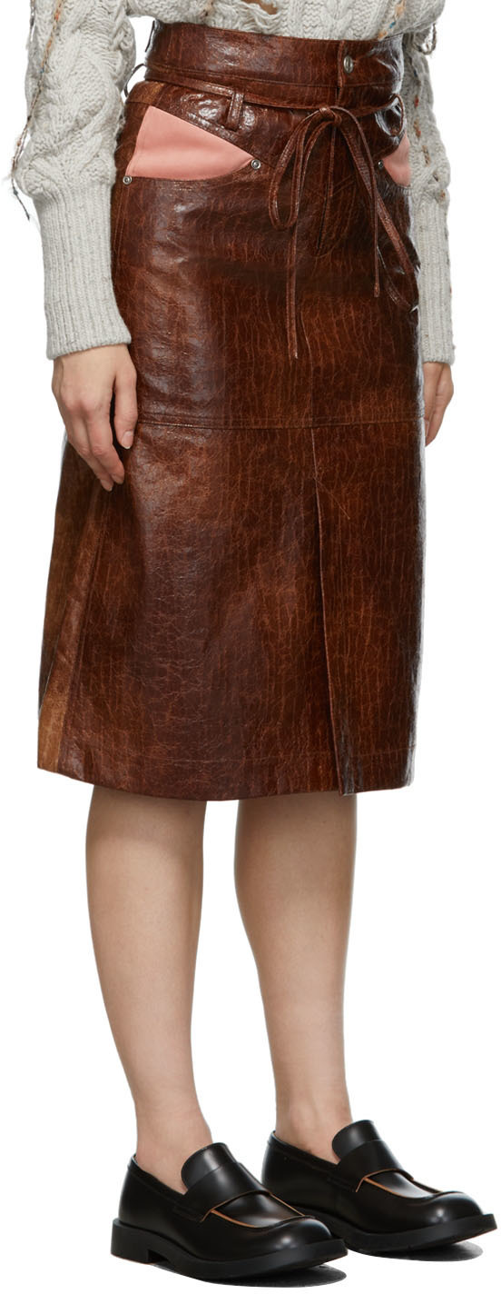 Andersson Bell Brown Amira Faux-Leather Skirt Andersson Bell