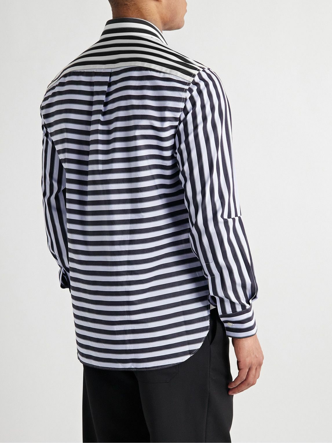 Sebline - Striped Cotton-Poplin Shirt - Black