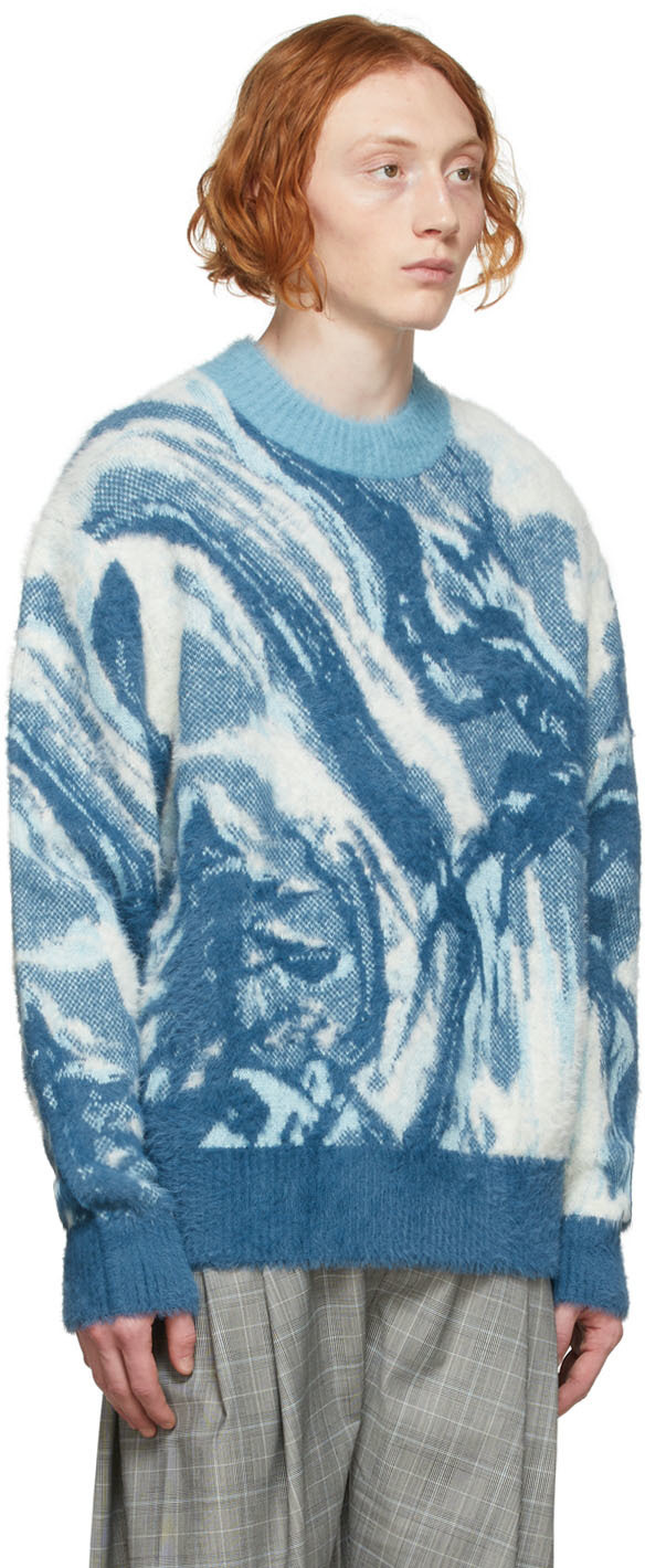 Feng Chen Wang Blue Landscape Sweater Feng Chen Wang