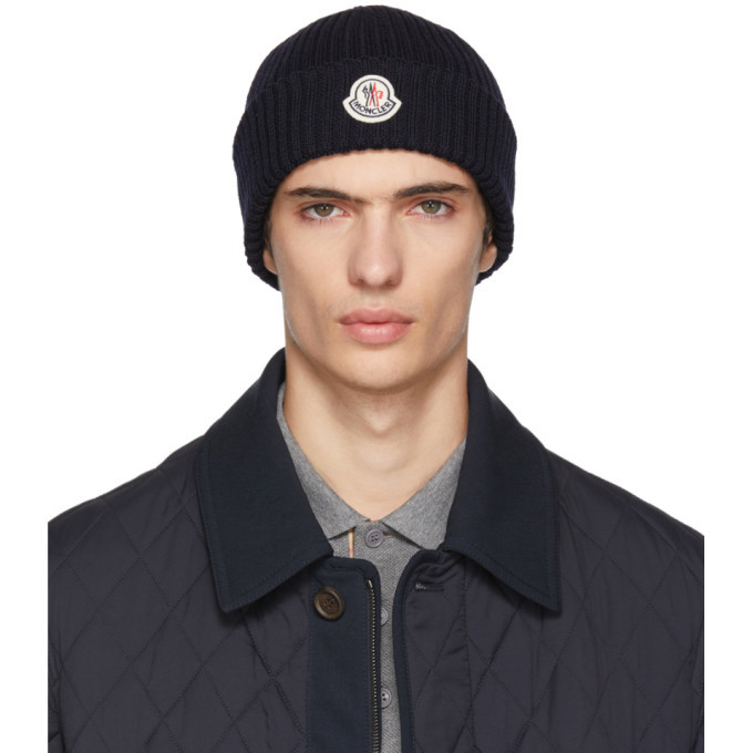 moncler navy beanie