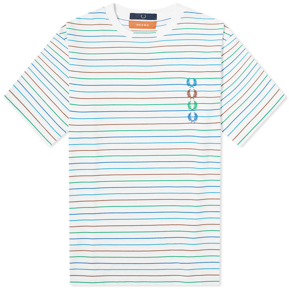 Fred Perry x Beams Striped Tee Fred Perry Laurel Wreath