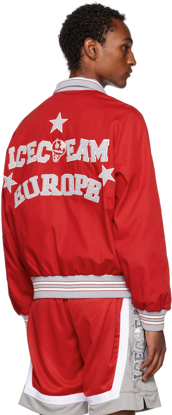 ICECREAM Red Spread Collar Bomber Jacket ICECREAM