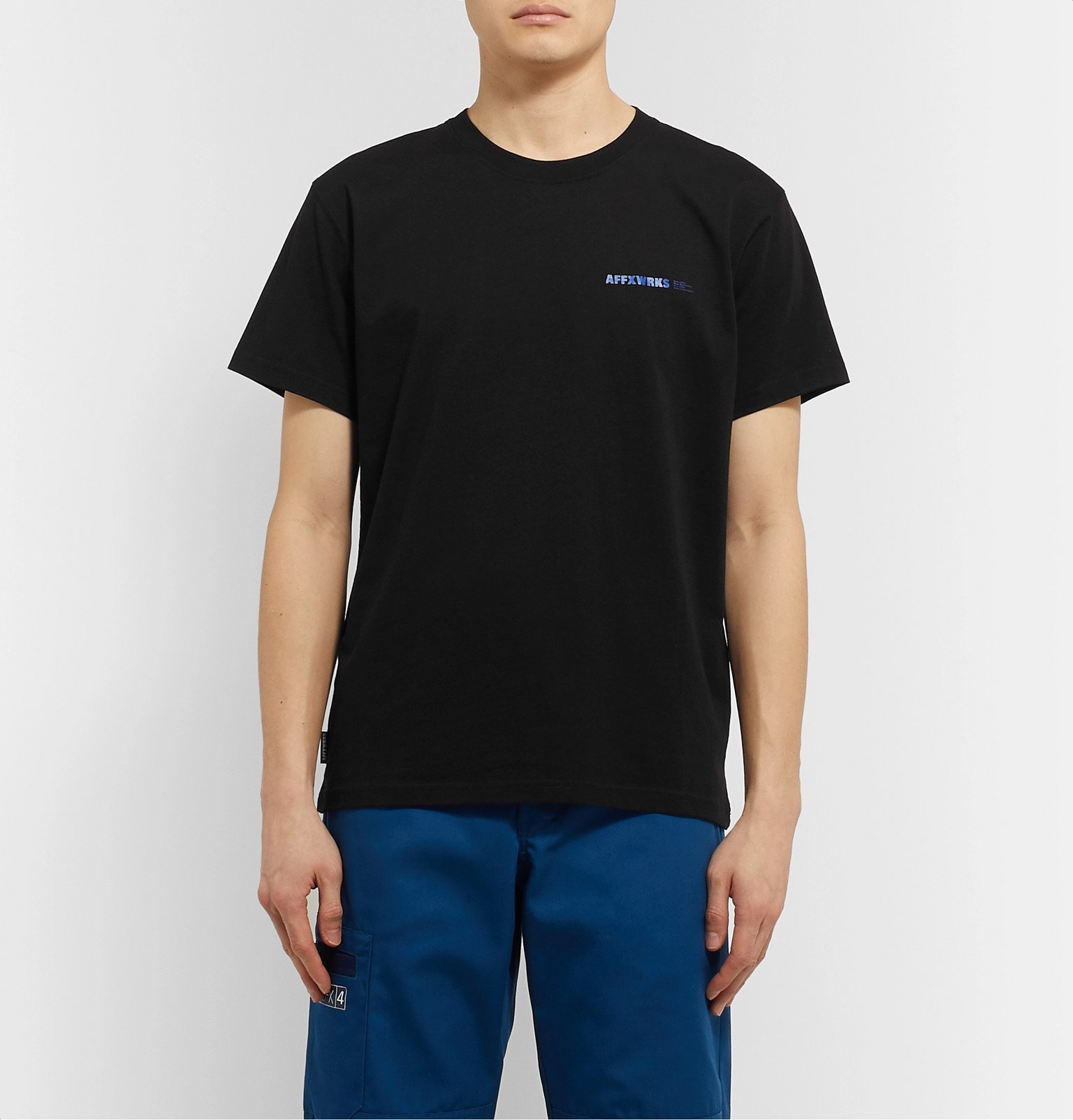 AFFIX - Logo-Print Cotton-Jersey T-Shirt - Black Affix
