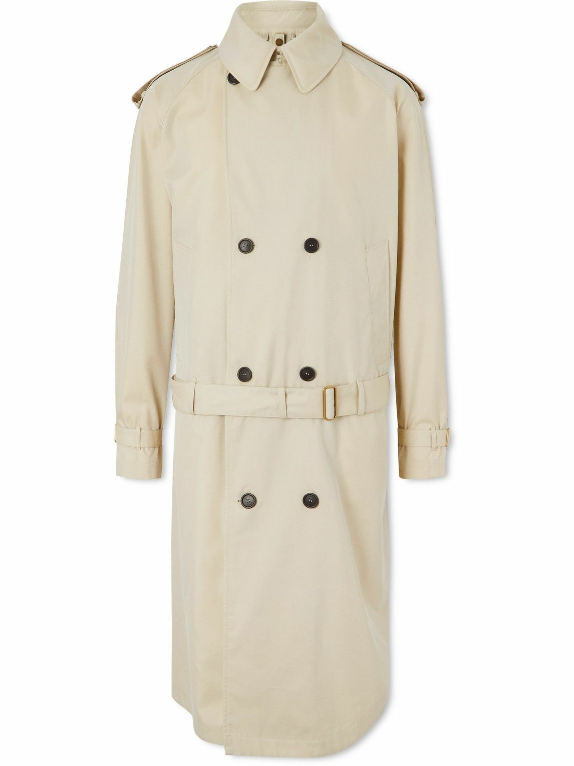 Photo: Dunhill - Convertible Belted Cotton and Silk-Blend Gabardine Trench Coat - Neutrals