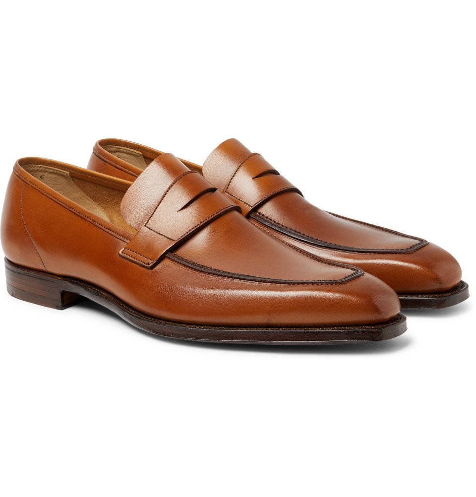 George Cleverley - George Burnished-Leather Penny Loafers - Men - Tan ...
