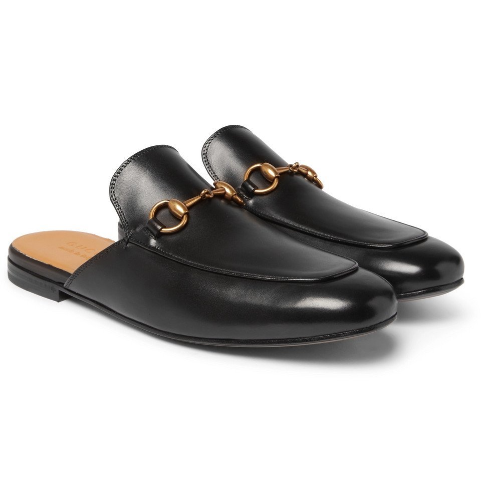 Kings Horsebit Leather Backless Loafers 