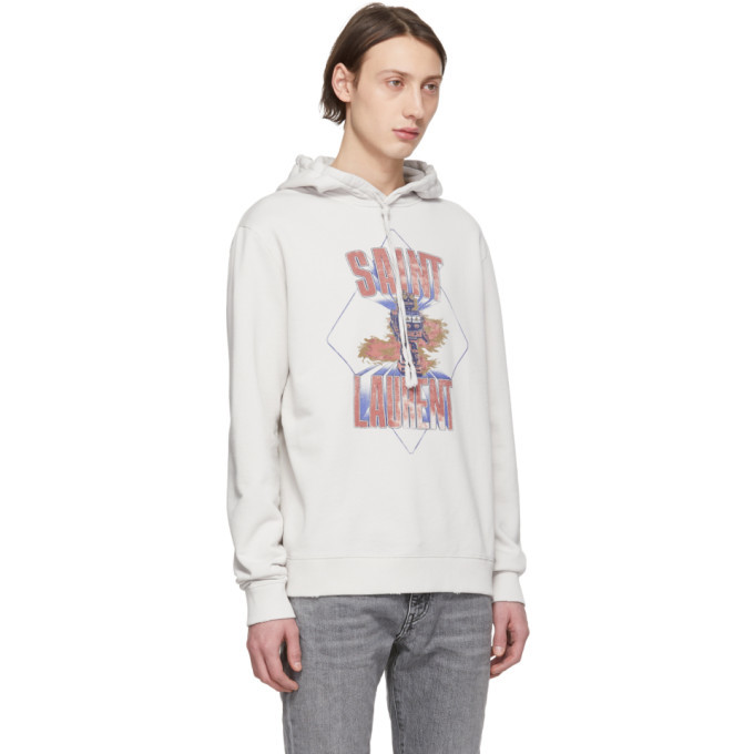 White Robot Destroy Hoodie Saint Laurent