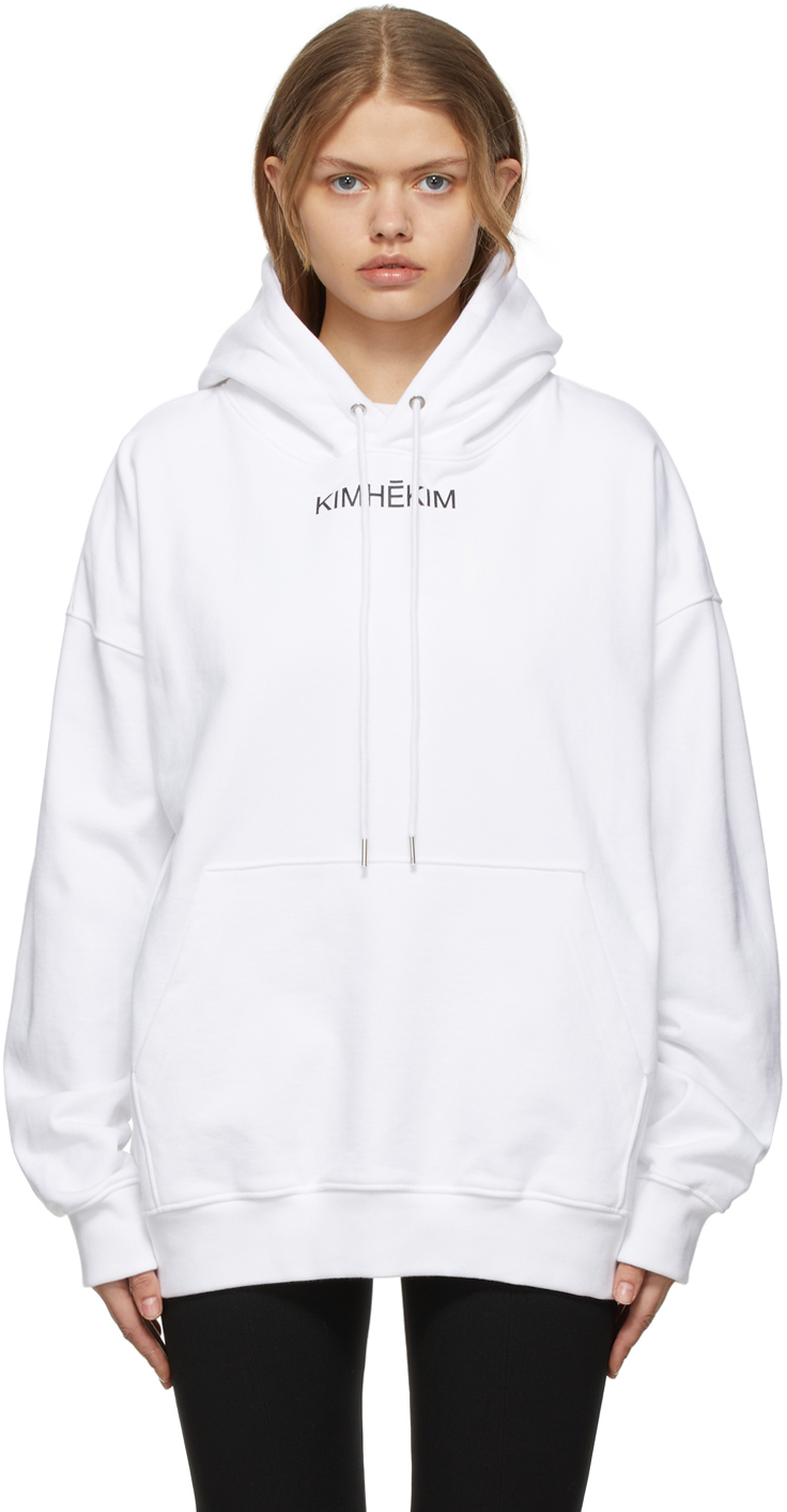 KIMHĒKIM White Small Logo Hoodie