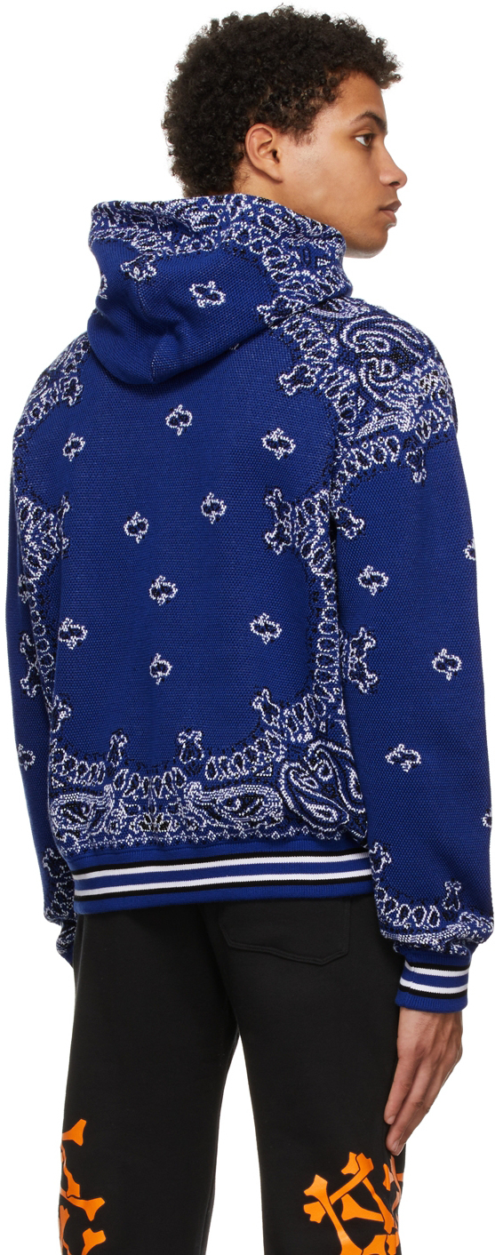 AMIRI Blue Bandana B-Ball Hoodie Amiri