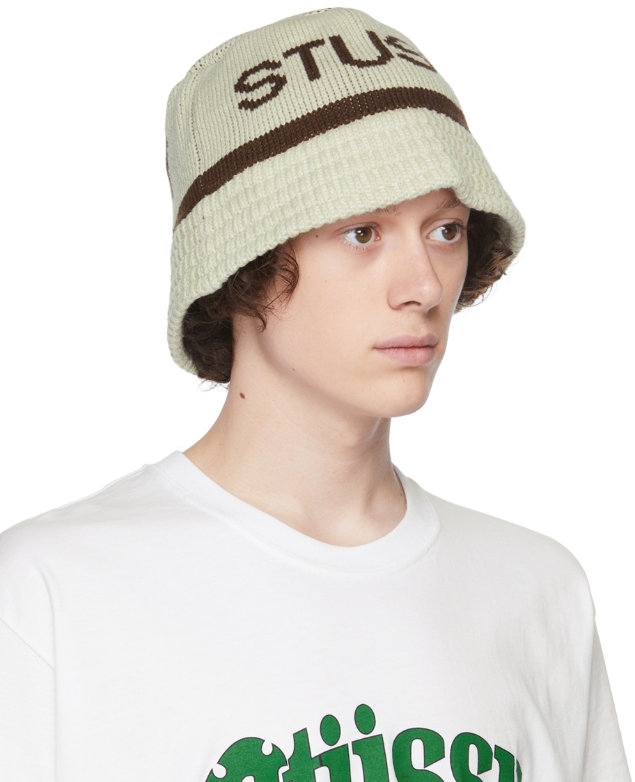 STUSSY JACQUARD KNIT BUCKET HAT バケットハット-