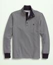 Brooks Brothers Men's French Terry Cotton Fine Stripe Mock Neck | Navy