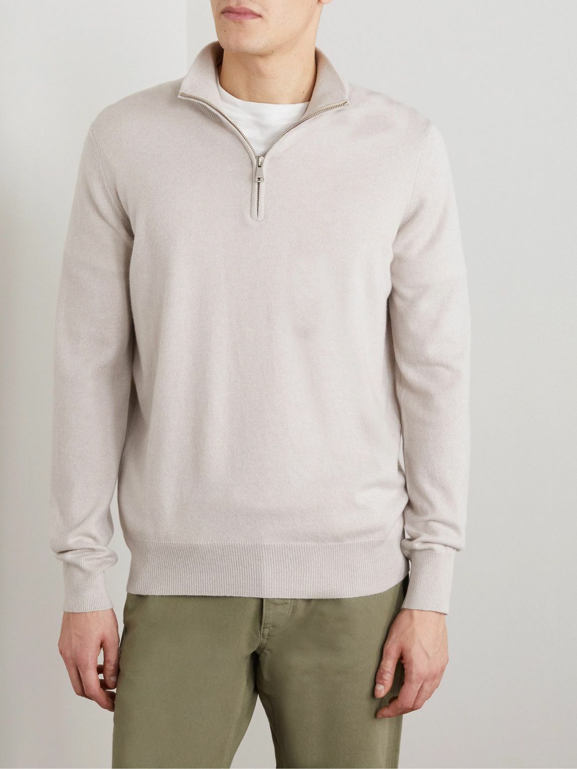 Ghiaia Cashmere - Cashmere Half-Zip Sweater - Neutrals Ghiaia Cashmere