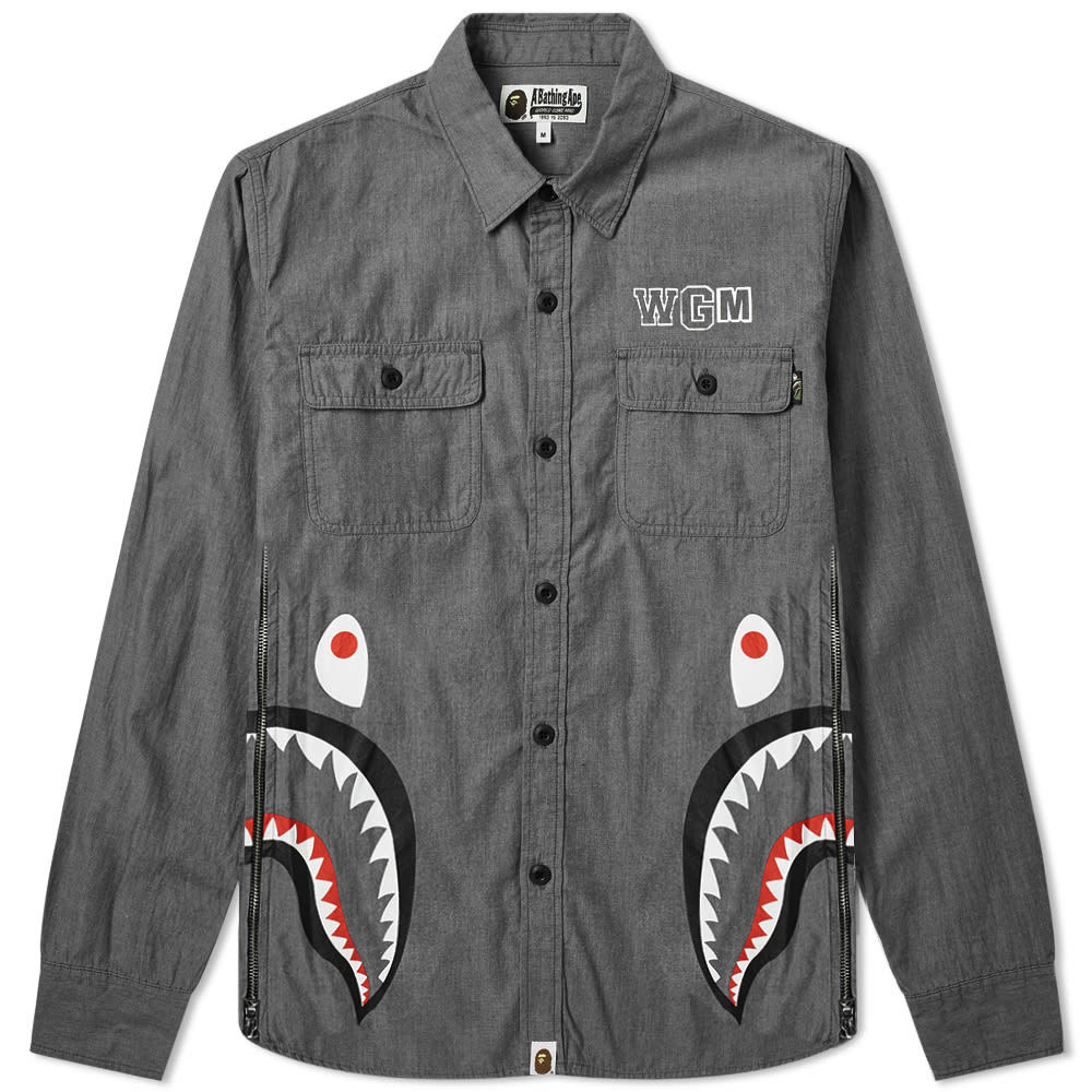 A Bathing Ape Side Zip Shark Shirt