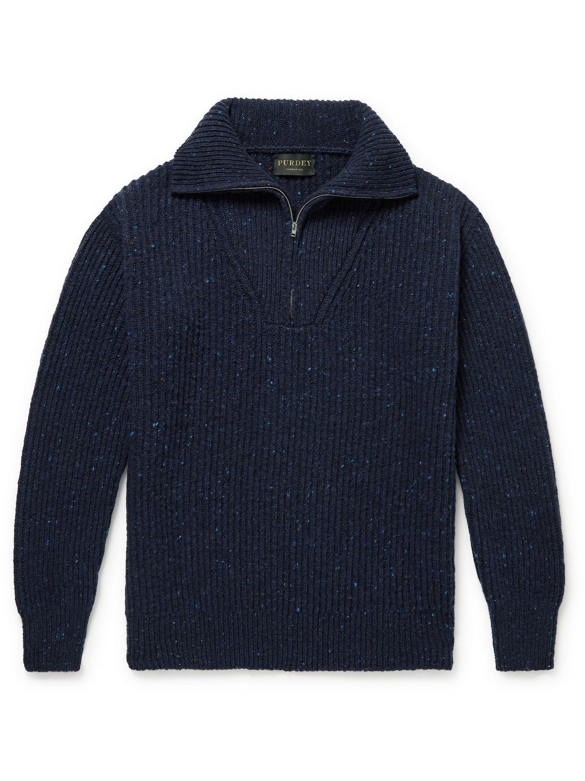 Mens Clothing Sweaters and knitwear Zipped sweaters Blue James Purdey & Sons Quarter-zip Sweater in Navy for Men 