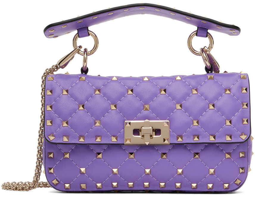 Valentino Garavani Purple Small Rockstud Spike Bag Valentino Garavani