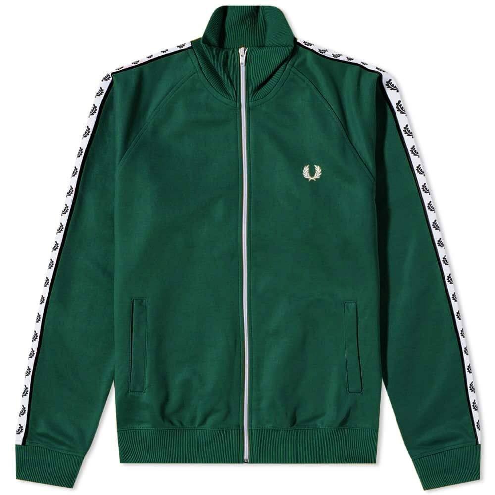 Fred Perry Authentic Men's Taped Track Jacket in Ivy Fred Perry Authentic