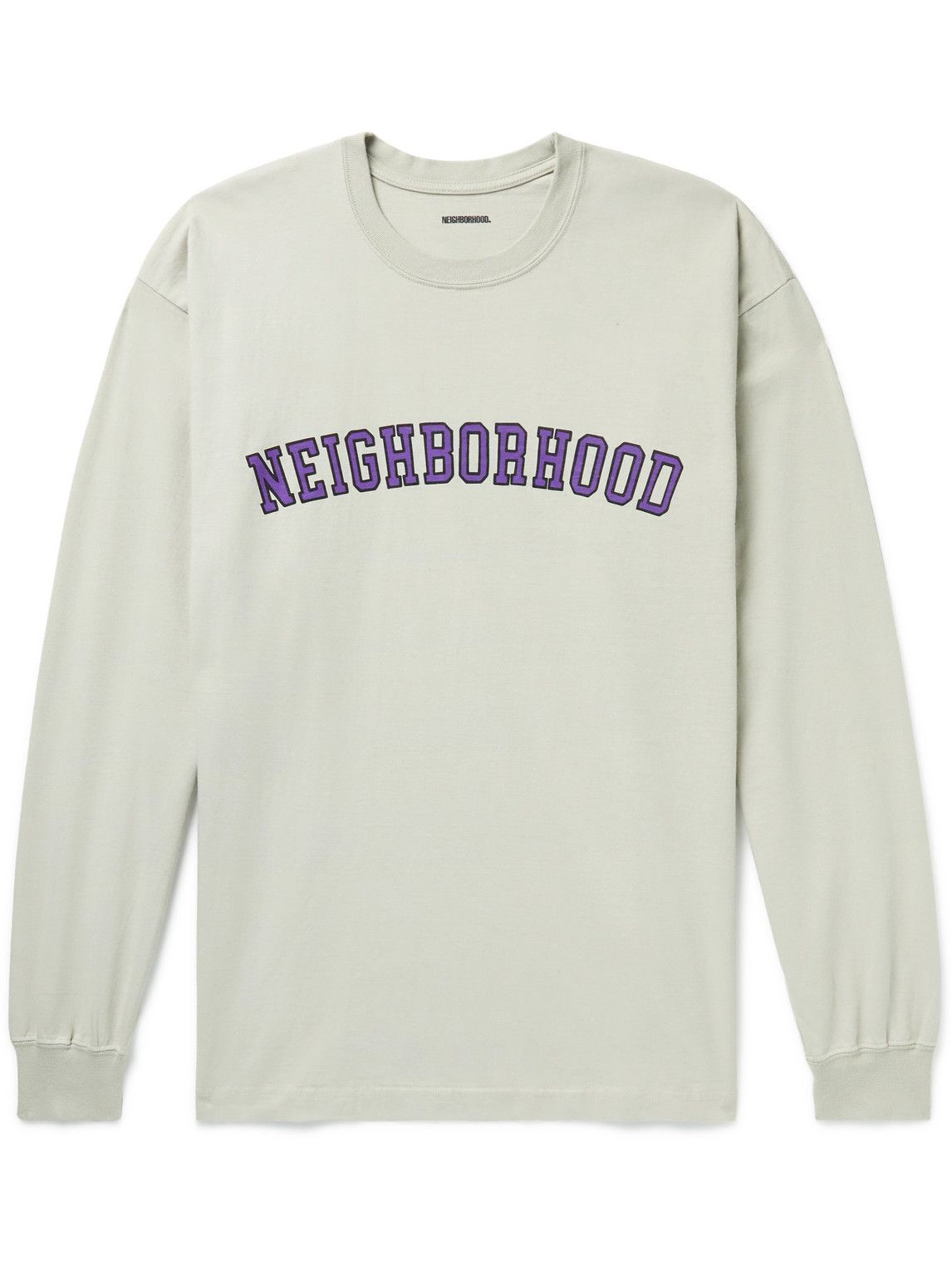 Neighborhood - University Logo-Print Cotton-Jersey T-Shirt - Neutrals ...