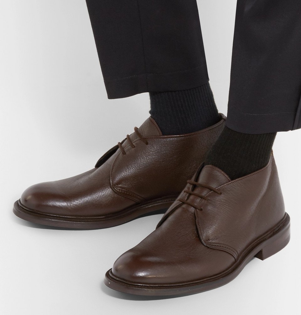 Tricker's - Winston Textured-Leather Chukka Boots - Men - Brown Tricker's