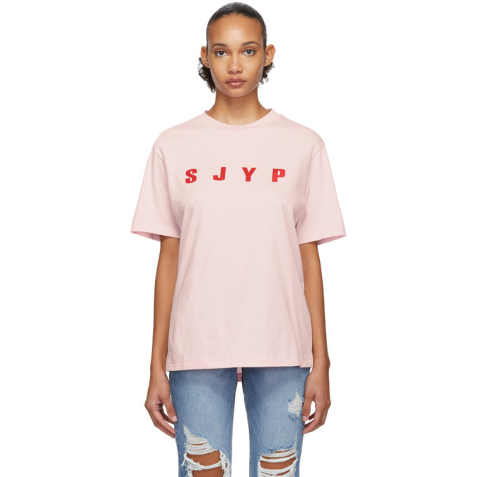 SJYP SSENSE Exclusive Pink Logo T-Shirt SJYP