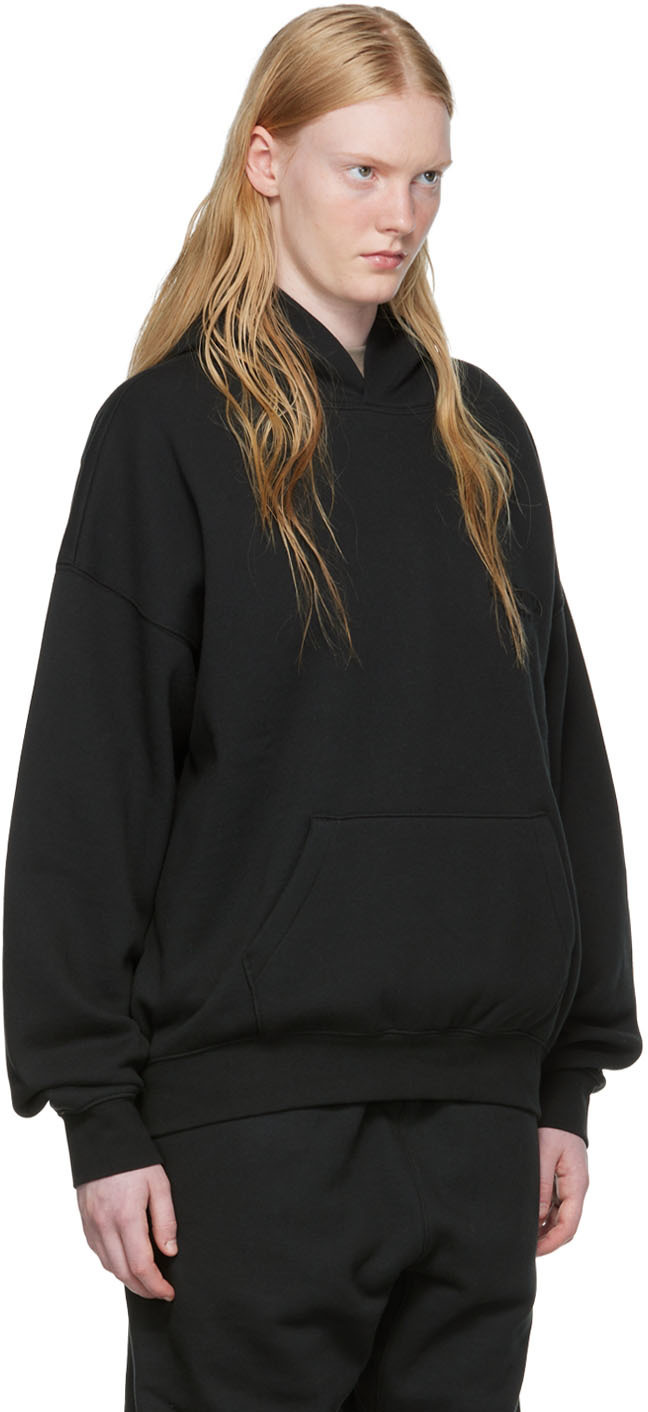 Essentials Black Cotton Hoodie Essentials