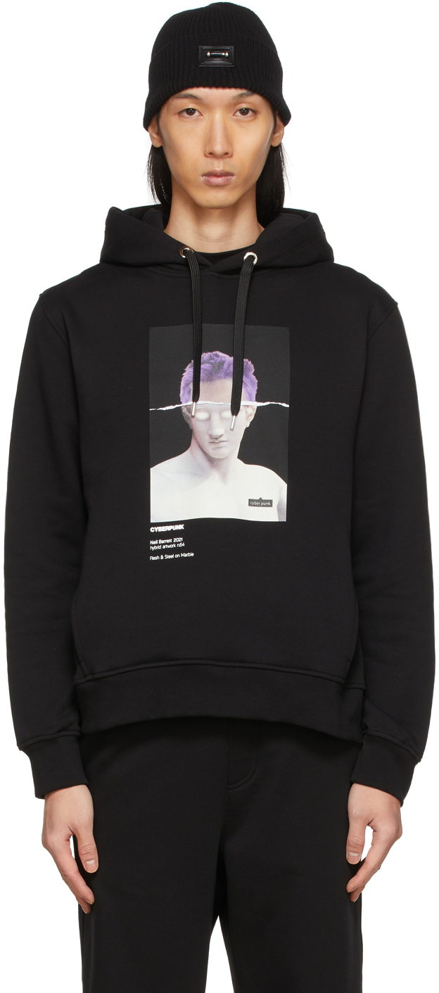 Neil Barrett Black Hybrid 'Cyber Punk' Hoodie Neil Barrett