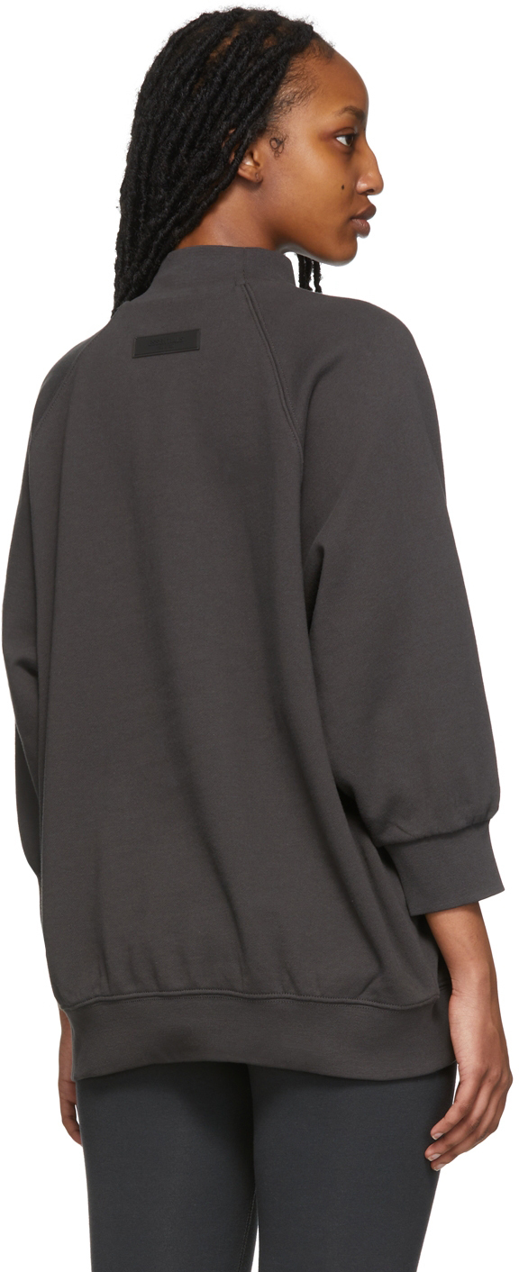 Essentials Black Three-Quarter Sleeve '1977' Sweatshirt Essentials
