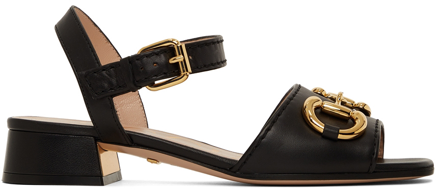 gucci black horsebit sandals