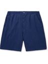Oliver Spencer - Straight-Leg Cotton-Seersucker Shorts - Blue
